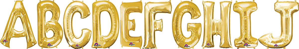 Air Filled Gold Letter Balloons