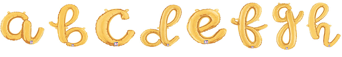 Air Filled Gold Script Letter Balloons