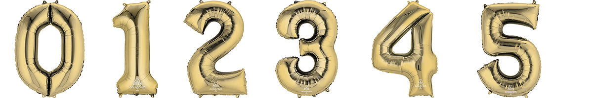 Number Balloons ( White Gold )