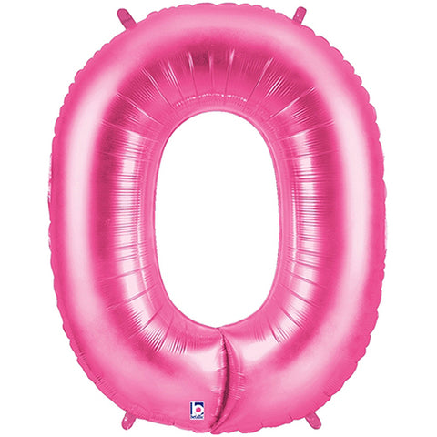 Megaloon Pink Number 0 Foil Balloon 40"