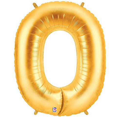 Megaloon Gold Number 0 Foil Balloon 40"