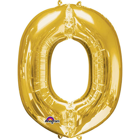 Giant Gold Number 0 Foil Balloon 33"