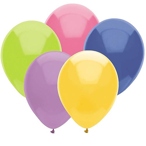 Partymate 15 Pastel Assortment Latex Balloons 12" Made In USA