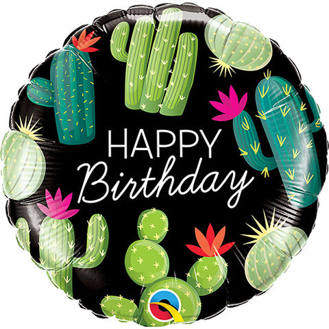 3 Birthday Cactus Foil Balloons 18"