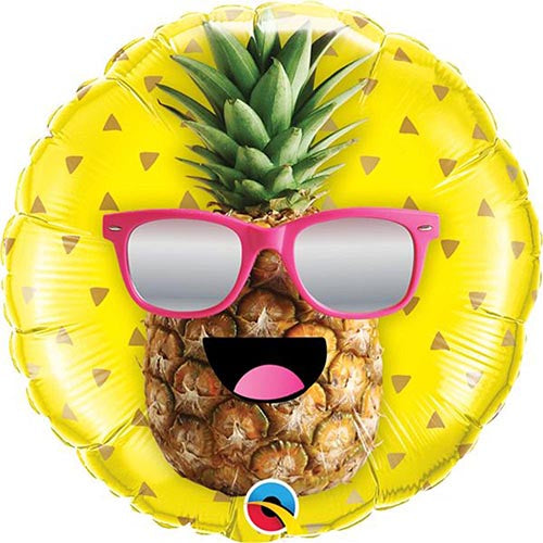 3 Mr. Cool Pineapple Foil Balloons 18"