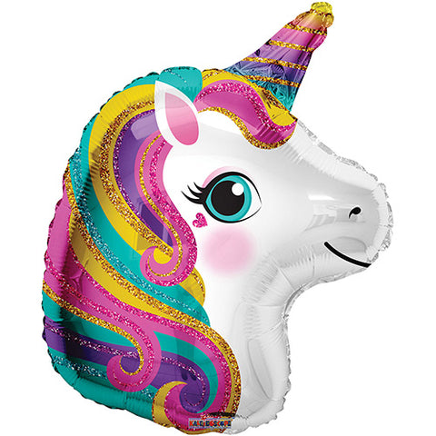 6 Unicorn Colorful Foil Balloons 18"