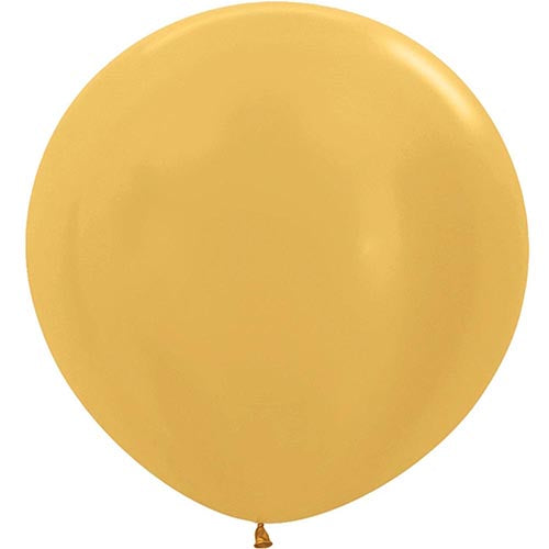 4 Betallatex Metallic Gold Round Latex Balloons 24"