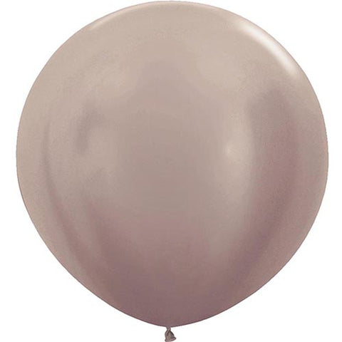4 Pearl Greige Round Latex Balloons 24"
