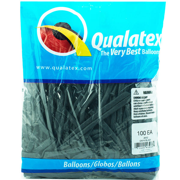 260Q Black Qualatex balloons 100 Twisting