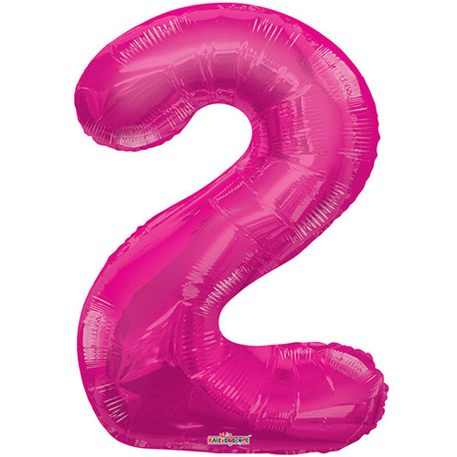 Giant Pink Number 2 Foil Balloon 34"