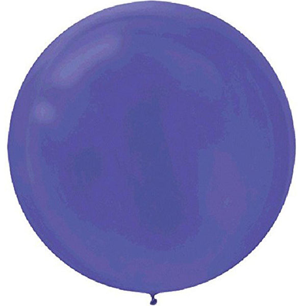 4 New Purple Round Latex Balloons 24"