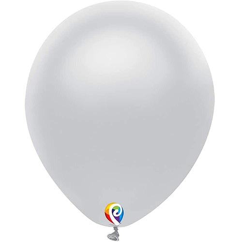 50 Funsational Silver Latex Balloons 12"