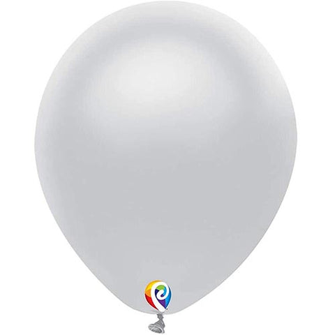 50 Funsational Silver Latex Balloons 12"