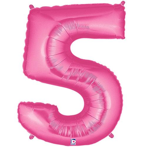 Megaloon Pink Number 5 Foil Balloon 40"