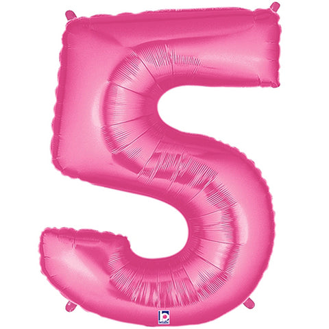 Megaloon Pink Number 5 Foil Balloon 40"
