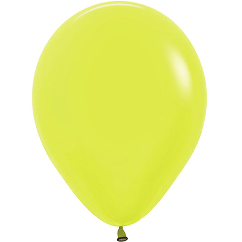 5" Neon Yellow Latex Balloons 100ct