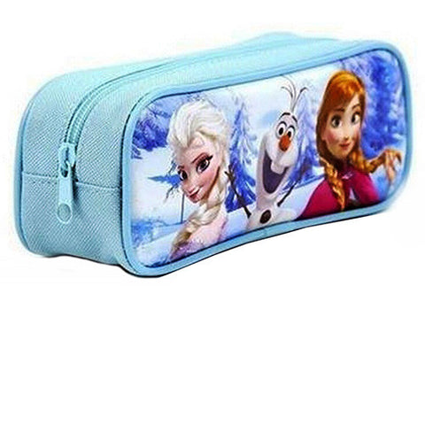 Frozen Character Single Zipper Snow Blue Pencil Case