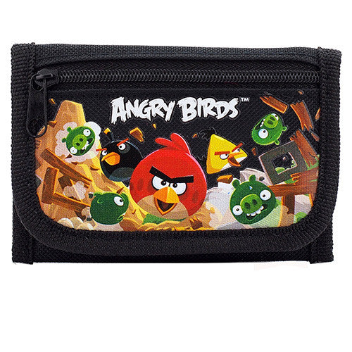 Angry Birds Rovio Authentic Licensed Black Trifold Wallet
