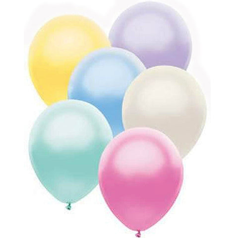 Partymate 72 Metallic Silk Assortment Latex Balloons 11" Made In USA.