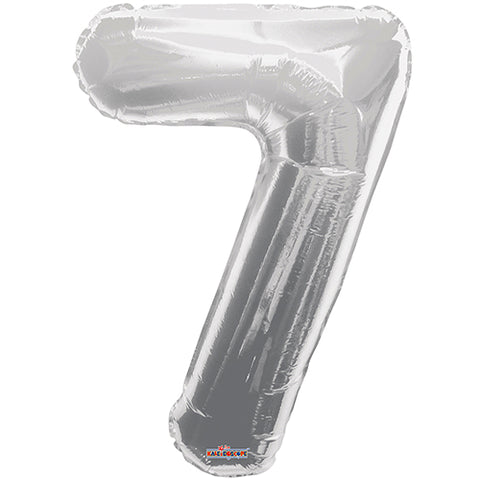 Giant Silver Number 7 Foil Balloon 34"