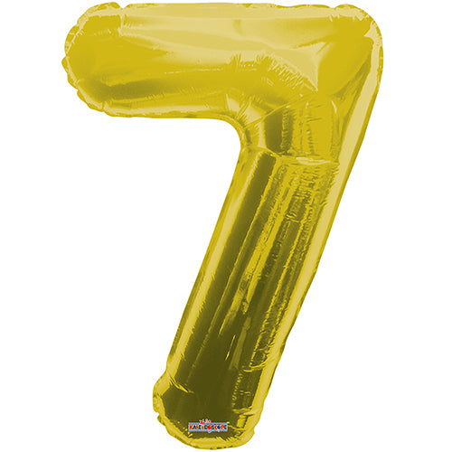 Giant Gold Number 7 Foil Balloon 34"