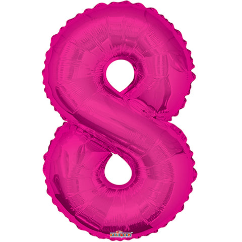 Giant Pink Number 8 Foil Balloon 34"