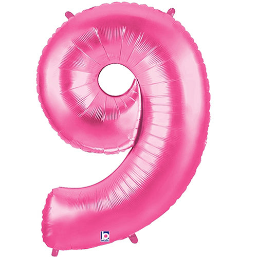 Megaloon Pink Number 9 Foil Balloon 40"
