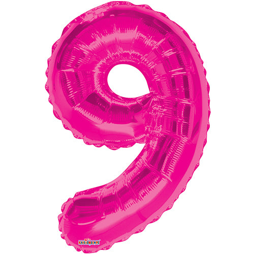 Giant Pink Number 9 Foil Balloon 34"