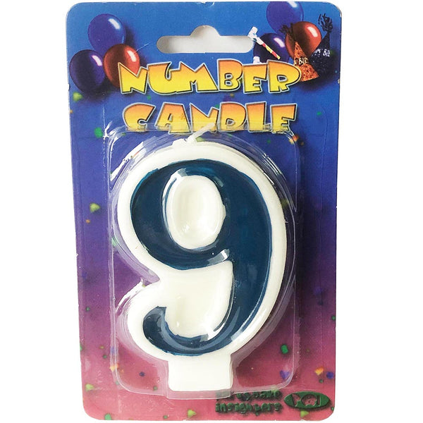 Blue candle number 9