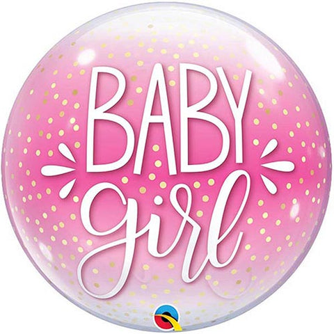 Baby Girl Pink Confetti Dots Bubble Balloon 22"