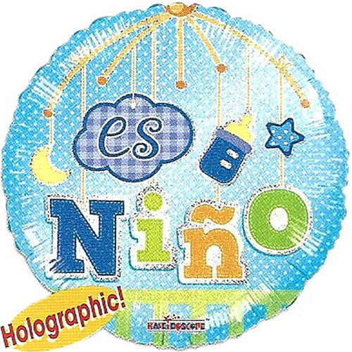 18" Es Nino For Spanish Theme Baby Shower Blue Foil / Mylar Balloons ( 6 Balloons )