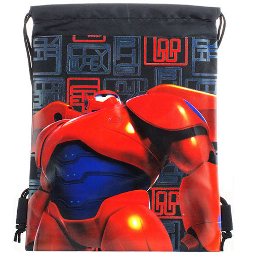 Big Hero Character Licensed Black Drawstring Bag