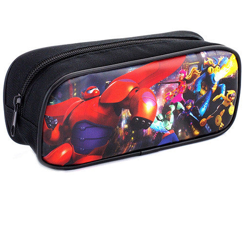 Big Hero Character Single Zipper Black Pencil Case