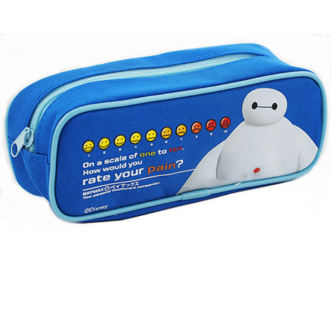 Big Hero Baymax Character Single Zipper Blue Pencil Case