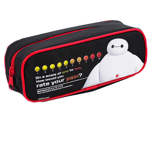 Big Hero Baymax Character Single Zipper Black Pencil Case