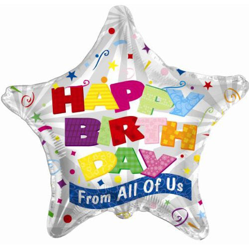 18" Big Letter Birthday Theme Foil / Mylar Balloons ( 6 Balloons )