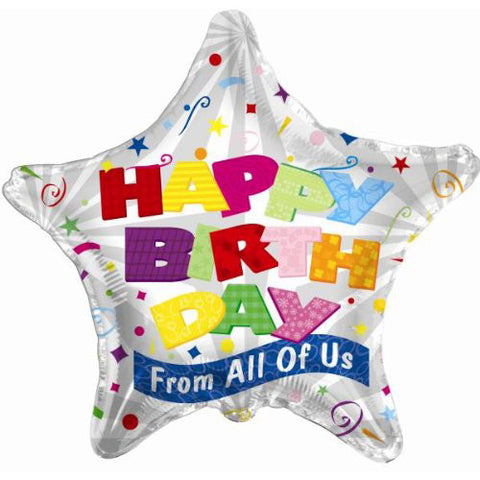 18" Big Letter Birthday Theme Foil / Mylar Balloons ( 6 Balloons )
