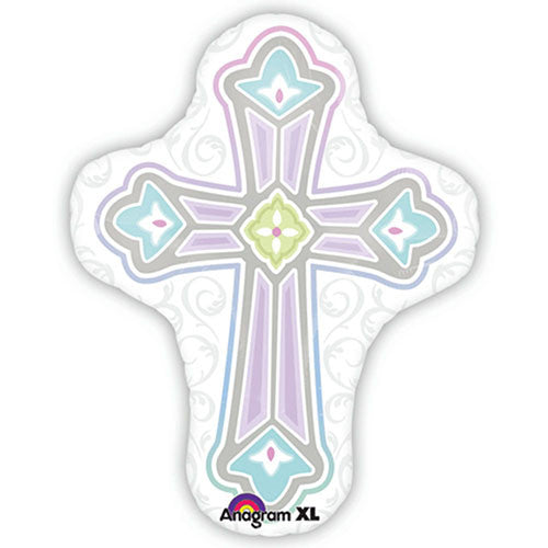 Jumbo Cross Baptism / Communion Theme Foil Balloon 28 "