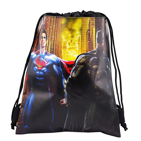 Batman Vs Superman Dawn Justice Authentic Licensed Black Drawstring Bag