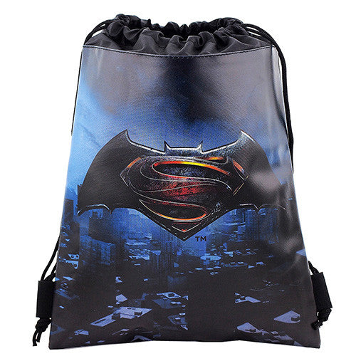 Batman Vs Superman Dawn Justice Authentic Licensed Black Drawstring Bag