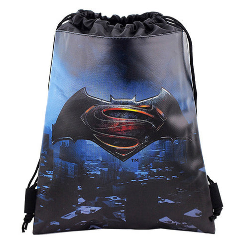 Batman Vs Superman Dawn Justice Authentic Licensed Black Drawstring Bag