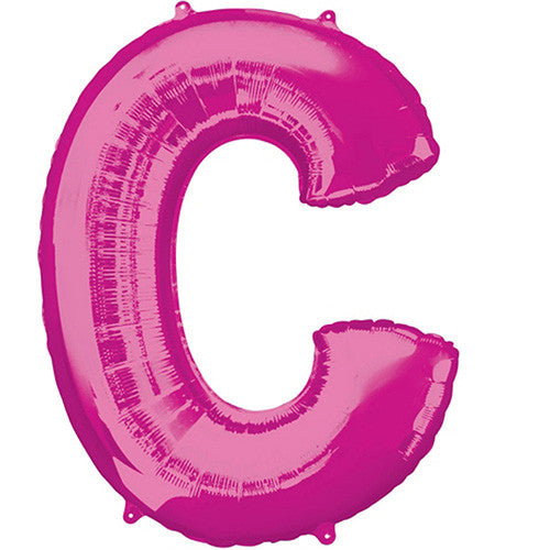 Giant Pink Letter C Foil Balloon 32"