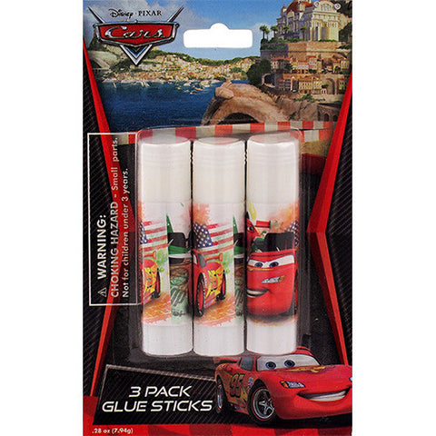 Car Character Authentic Licensed 3 Glue Sticks Pack