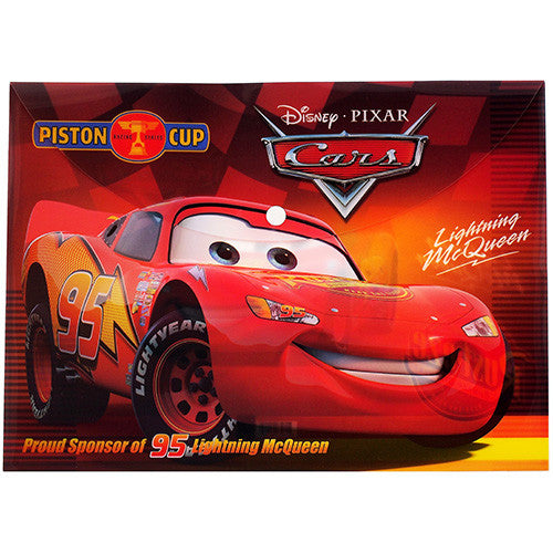 Car Character Authentic Licensed Red Plastic Folders ( 2 Folders )