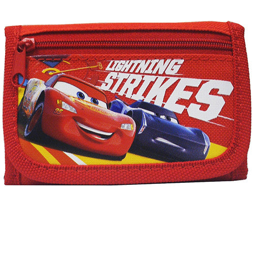 Car Strikes Authentic Licensed Red Trifold Wallet