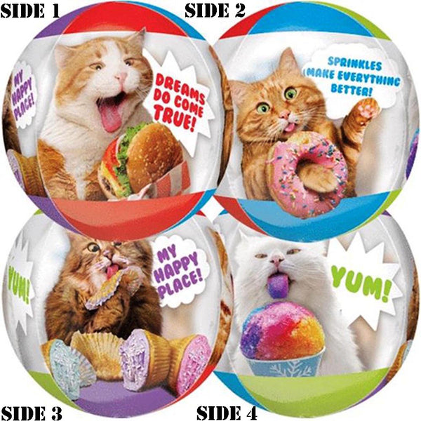 Cat Clear Orbz Balloon 16"