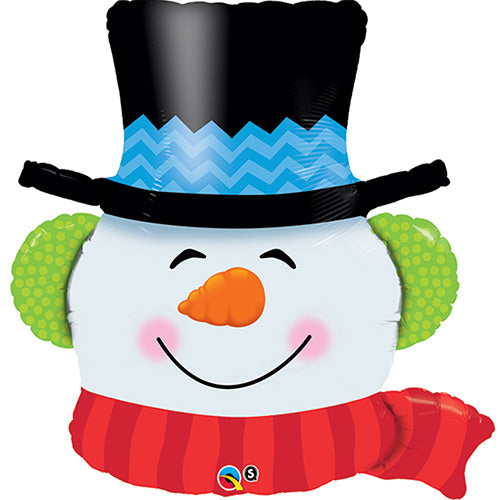 Christmas Smilling Snowman Foil Balloon 36"