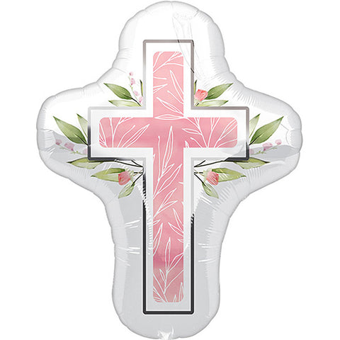 Pink Cross Balloon 28"