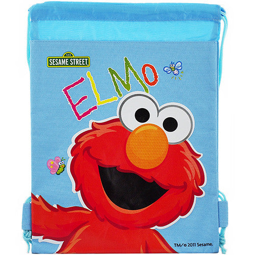 Elmo Sesame Street Character Licensed Blue Drawstring Bag