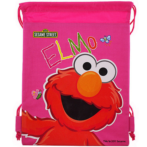 Elmo Sesame Street Character Licensed Pink Drawstring Bag